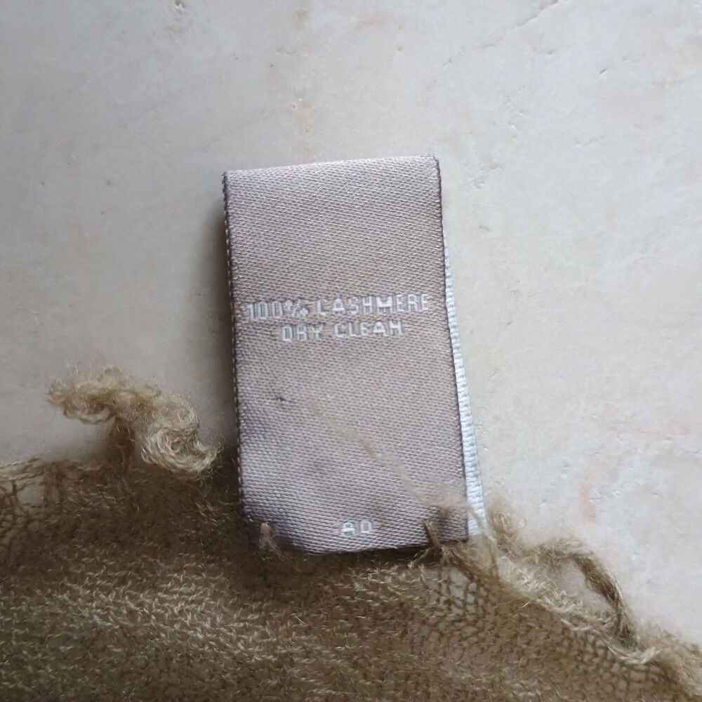 J. Jill 100% Cashmere Scarf Beige Quiet Elegance Money Long Rectangle 80x27 - Picture 4 of 7